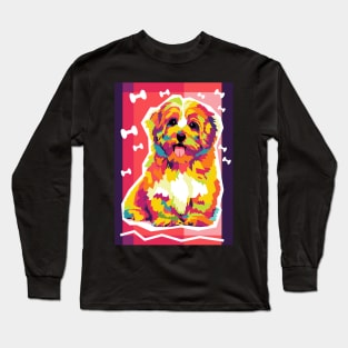 adorable dog pop art Long Sleeve T-Shirt